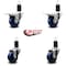 Service Caster 3'' Solid Poly Swivel 1-5/8'' Expanding Stem Caster Set 2 Total Lock Brakes, 4PK SCC-EXTTL20S314-SPUS-2-S-2-158 - alternate 3